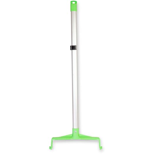 SPARTA Color Coded Upright Dustpan with 30 Inch Aluminum Handle, Serrated Edge and Locking Yoke, Standing Commercial Floor Dust Pan, Lime, Pack of 6