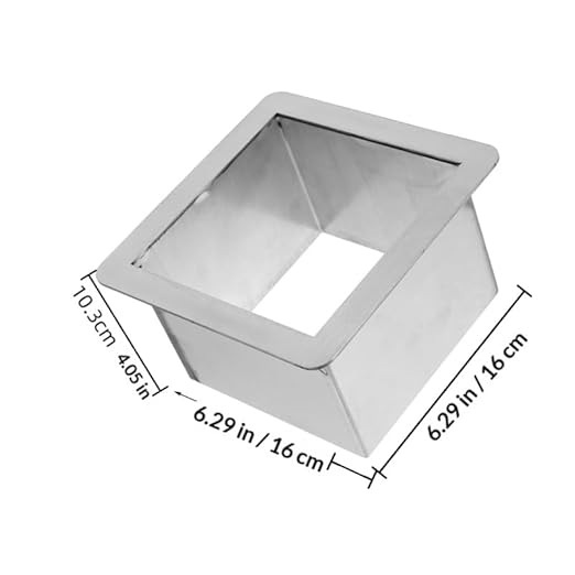 STOBAZA 6.3 Inch Square Drop-in Trash Chute, 304 Stainless Steel Built-in Countertop Trash Can Grommet for Kitchen Waste Bin, Rustproof & Easy-Clean Insert for Seamless Cabinet Design