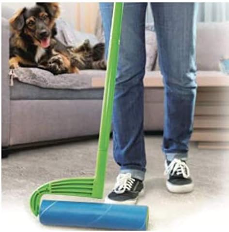 Leo Large 10-Inch Wide Lint Roller Refills 175 Sheets with extendable Handle to 45 inch for Lint Removers Household Cleaning Easily Remove Pet Hair Dust and Debris from Floors Carpets and Furniture