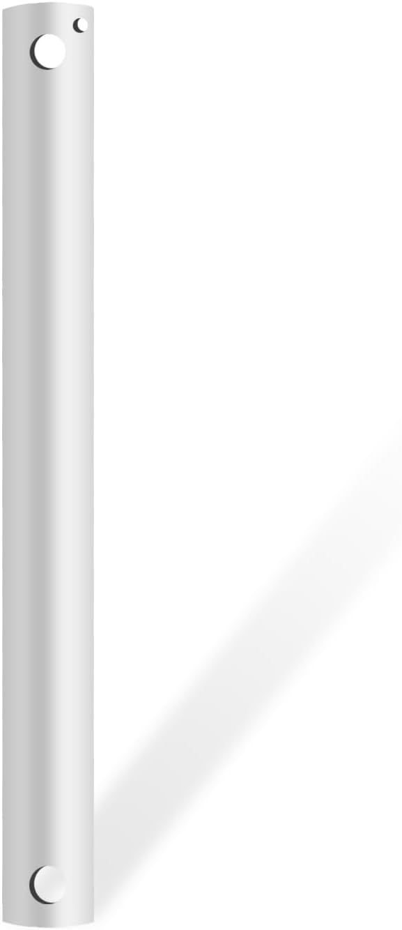 24-inch Ceiling Fan Downrod, 2-Foot White Ceiling Fan Extension Pole, 1-inch OD, Ceiling Downrod for Various Fans (Only Fans Boom, No Thread & Cord)