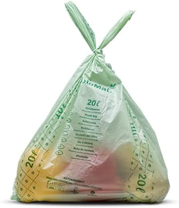 bioMat Compostable Trash Bags 4 Gallon, 100 Count, Small flat top Kitchen Food Scrap Bin Liners, BPI, CMA and OK Compost HOME certified, Meets the ASTM D6400 Standard