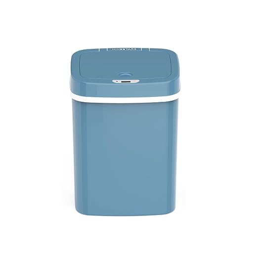 DZT-12-5S Smart Motion Sensor Trash Can 10.3 * 7.8 * 14.1inch | 0.3s Fast Opening, Auto Close & Touch-Free Operation for Home and Office (Blue)
