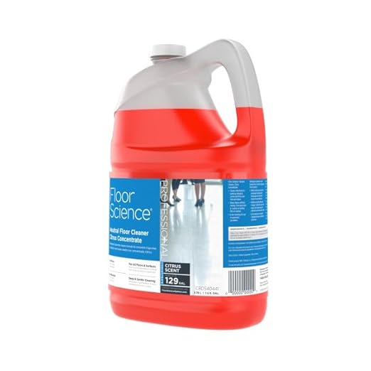 Diversey Floor Science CBD540441 Professional Neutral Floor Cleaner, Deep & Gentle Cleaning with No Residue, Citrus Scent, Concentrate, 1-Gallon (Pack of 4)