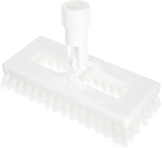 SPARTA 3638831EC05 Polyester Rectangle Scrub Brush, Floor Brush, Cleaning Brush With Swivel Head For Cleaning, 8 Inches, White