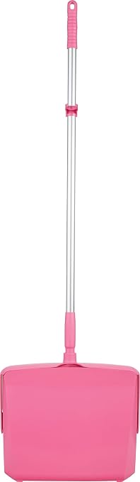 Remco - A Vikan Company 62501 Lobby Dustpan with Broom, Polypropylene/Polyester/Aluminum, 7" X 14" Bin, 37" Handle, Pink