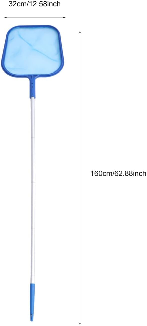 LIOOBO 1set Pool Cleaning Net Telescopic Aluminum Rod Fine Mesh for Leaf and Debris Removal for Swimming Pools and Spas Easy to Use