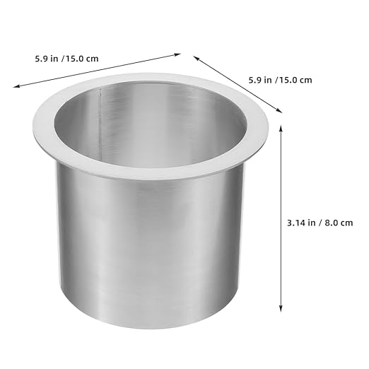 MAGICLULU 15cm Drop-in Trash Chute, Stainless Steel Countertop Built-in Trash Can Waste Bucket Round Bottomless Embedded Trash Bin Trash and Waste Chute