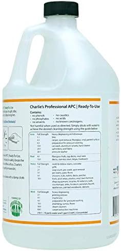 CHARLIE'S PROFESSIONAL Cleans Everything From False Teeth to Diesel Engines Ready-to-Use Biodegradable All Purpose Cleaner, 1 Gallon