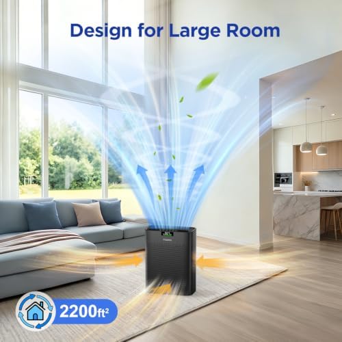 MOOKA 2 Air Purifiers M200L and KJ190H Black for Home Large Room up to 2200ft²