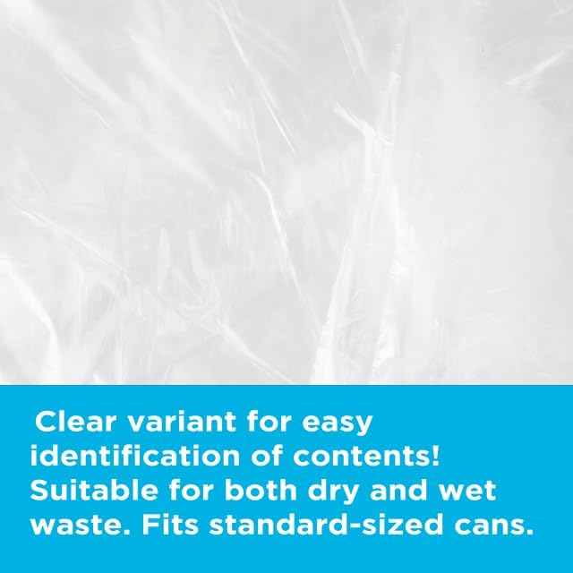 Highbar Select 16 Gallon Trash Bags - 8 micron, 1000 Per Case, 24" x 33", 20 Rolls of 50, High Density Clear Trash Can Liners, Ideal for Small Wastebaskets in Office, and Bathroom Use