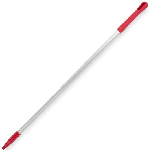 SPARTA Aluminum Broom and Mop Handle Replacement with Acme Threaded Tip for Environments with Harsh Cleaning Agents, Aluminum, 70 Inches, Red