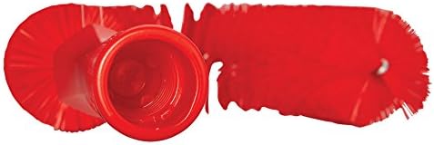 Vikan 7 7/8 in W Hook Brush, Medium, 5 1/4 in L Handle, 15 1/2 in L Brush, Red, Polypropylene 53724-1 Each