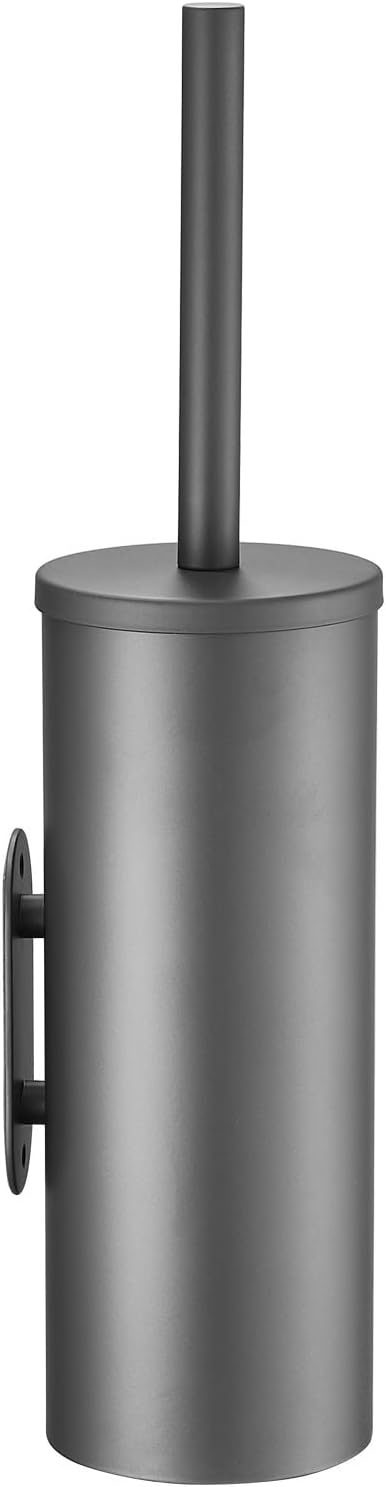 Toilet Brush and Holder Set Grey | Dual-purpose holder, Wall-mounted installation, Surface-mounted installation