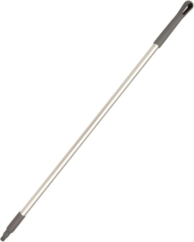SPARTA 48-Inch Aluminum Broom Handle, Commercial Broom Stick with Color-Coded Tip and Hanger Cap for HACCP-Compliant Industrial Cleaning in Environments with Harsh Cleaning Agents, Gray