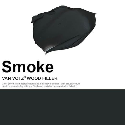 Waterproof Wood Filler [Half-Pint, Smoke-Black] - Exterior Grade Wood Repair in 18 Paintable and Stainable Colors. Strong Adhesion and Durability for Outdoor Wood in All Weather Conditions.