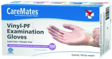 CareMates Vinyl Medical Exam Gloves, Latex Free Rubber, Powder Free, Extra Strong, 4 Mil Thick, Certified for Home Infusion, First Aid, Food Safe, Cleaning Gloves, Large, 200-Pack