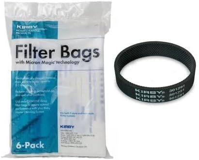 Kirby Part#204808 - Genuine Kirby Style F HEPA Filtration Vacuum Bags for ALL Sentria Models (6 Bags & 1 Belts) Size: 6 Bags & 1 Belts Model: