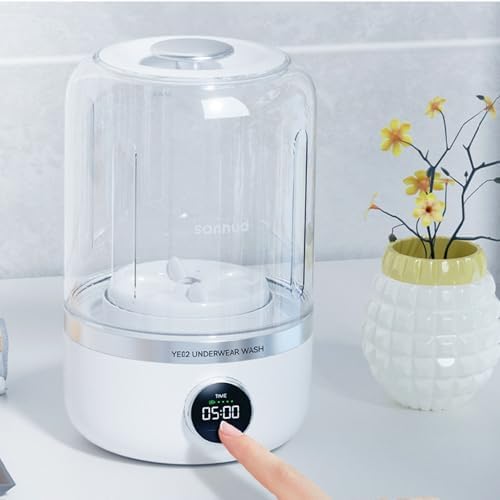 Mini Washing Machine,10W Portable Washer, Silent Powerful Compact Washer for Underwear, Socks, Baby Clothes, Travel, Camping RV, Type C Charging One Button Operation