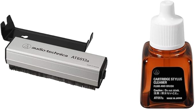 Audio-Technica Record Cleaner and Stylus Cleaner Bundle - Dual-Action Anti-Static Record Cleaner and 0.33 Fl Oz Stylus Cleaner