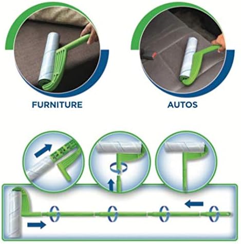 Leo Large 10-Inch Wide Lint Roller Refills 325 Sheets with extendable Handle to 45 inch for Lint Removers Household Cleaning Easily Remove Pet Hair Dust and Debris from Floors Carpets and Furniture