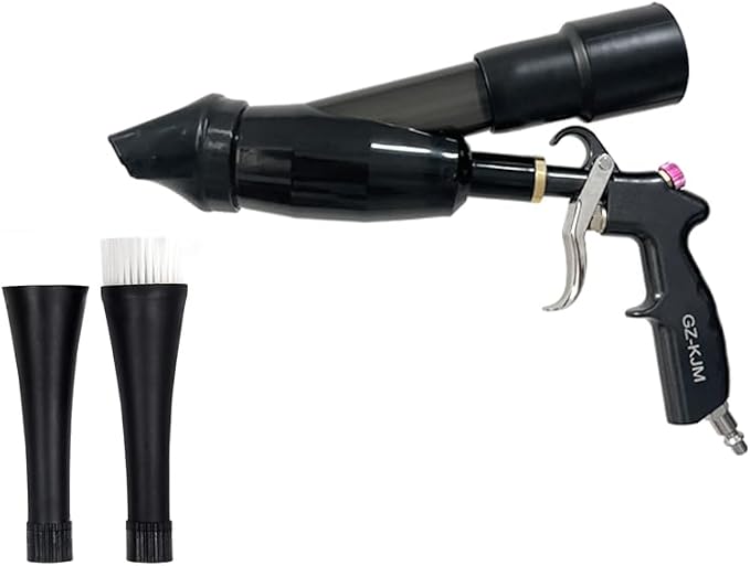 Car Cleaning Gun High Pressure Air Blow Gun with Suction Hood Detailing Interior Dryer Blower Gun Auto Detailing Kit Tools for Quickly Blasts Dirt and Dust from Surface
