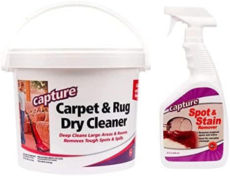 Capture Carpet & Rug Dry Cleaner (8 lb) & Capture Spot and Stain Remover (32 oz), Couch, Sofa Cleaner and Stain Remover - Bundle