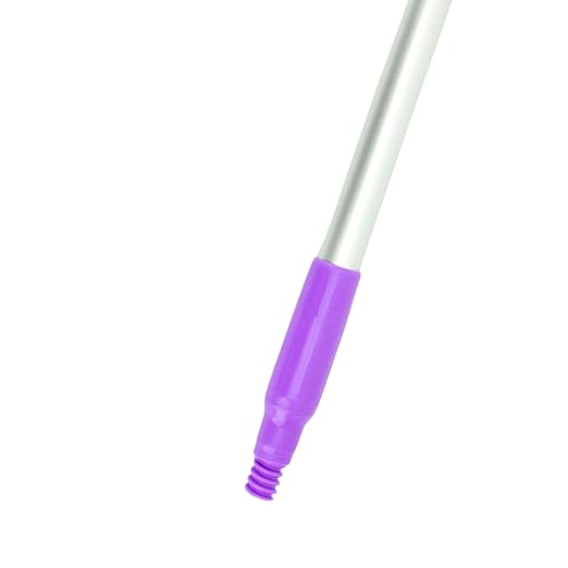 SPARTA Aluminum Broom and Mop Handle Replacement with Acme Threaded Tip for Environments with Harsh Cleaning Agents, Aluminum, 84 Inches, Purple