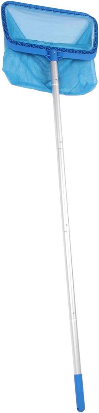 Pool Skimmer Net with Long Pole | Fine Mesh Leaf Skimmer for Swimming Pools/Hot Tubs/Spas | Adjustable 4.5ft Pole, Sturdy Nylon Mesh & Plastic Frame