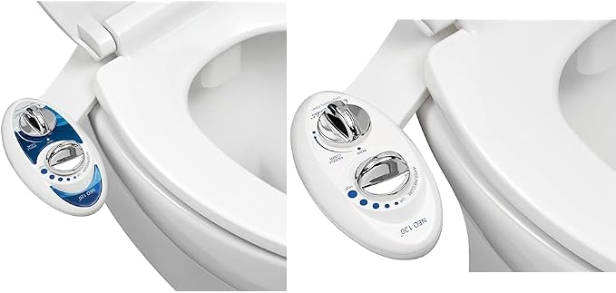 LUXE Bidet NEO 120 - Value 2-Pack Bidet Attachments, Self-Cleaning, Non-Electric (White & Blue)