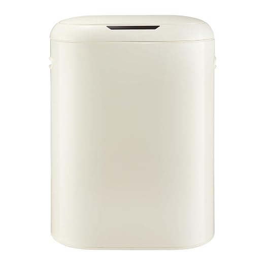 GarveeHome Sensorcan 13 gal Trash Can, Automatic Trashcan for Home Office Bedroom Living Room Garage Large Capacity Slim Space-Saving Trash Bin, Without Inner Bucket, Cream White