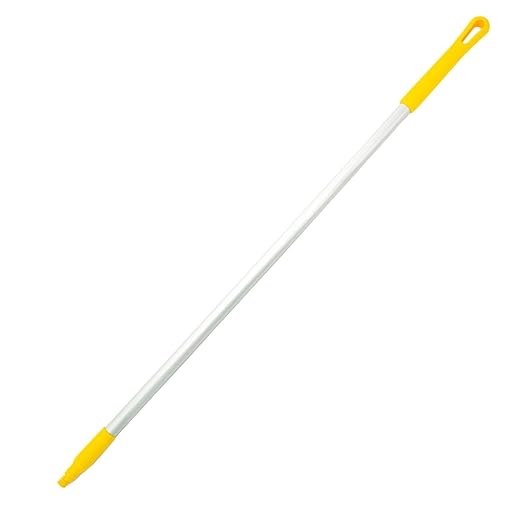 SPARTA Aluminum Broom and Mop Handle Replacement with Acme Threaded Tip for Environments with Harsh Cleaning Agents, Aluminum, 67 Inches, Yellow, (Pack of 12)