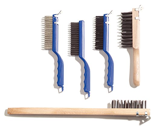 Carlisle FoodService Products Stainless Steel Wood Handle Scraper with Carbon Steel Bristles, Grill Brush, Grill Cleaning Brush with Carbon Steel Wire Bristles for Cleaning, 20 Inches, Tan, (12 Pack)