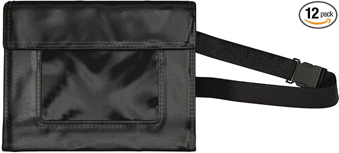 WIPESPLUS Wipes Pack Holder and Belt, Portable Wipe Carrier for Home and Business, 6 Inch Pouch, Black, (Pack of 12)
