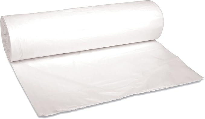 41-50 Gallon Trash Bags White, 100 Count, 30+ Gallons, Sturdy 0.6 Mil Garbage Bags, Low-Density Waste Kitchen and Bathroom Can Liners, Tear-Resistant for Commercial Wastebasket Bags, Perforated Roll