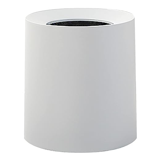 Modern Round Waste Basket,2.1Gal/8L Open Top Trash Bin,White Garbage Can with Removable Plastic Bin,Keeps Liner Bag Hidden,Bathroom Garbage Can or Trash Can for Kitchen,Minimalist Office Trash Can