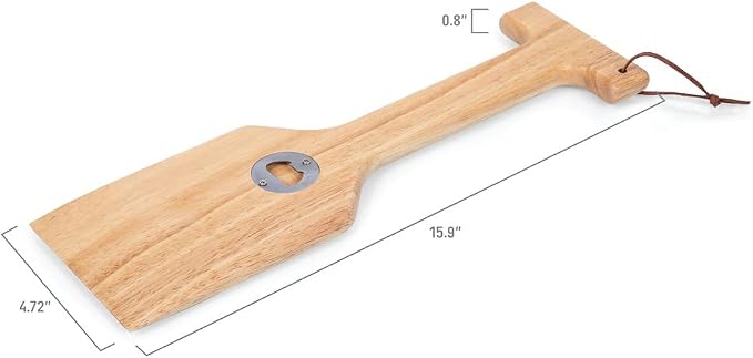 PICNIC TIME NCAA Unisex-Adult NCAA Hardwood BBQ Grill Scraper with Bottle Opener