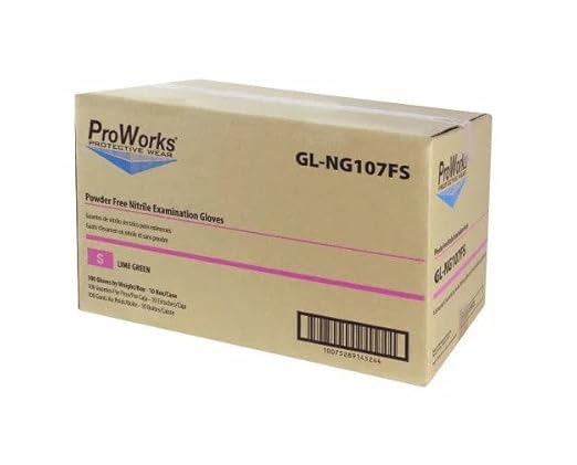 NITRILE POWDER FREE EXAM GLOVES NEON GREEN 10/100-SM