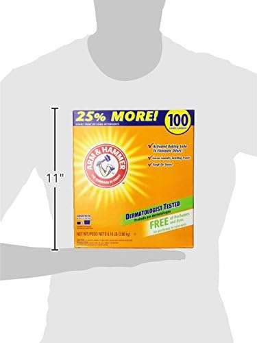 ARM & HAMMER Powder Laundry Detergent, Free of Perfume and Dyes, 100 Loads (Pack of 4)