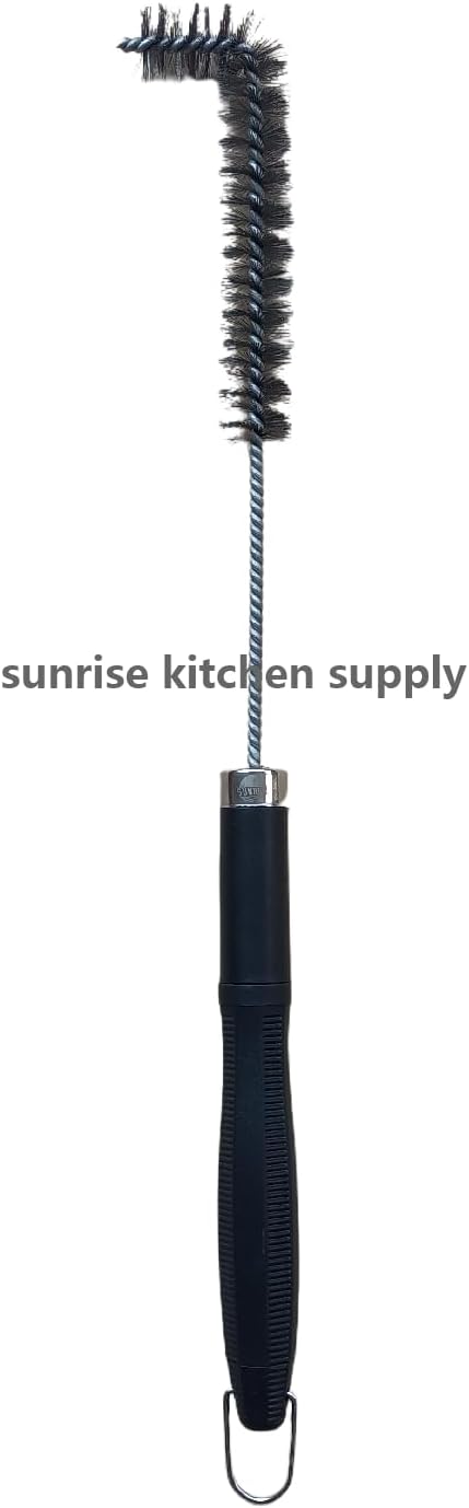 SUNRISE Fryer Brush with Long Handle (Stainless Steel with Plastic Handle, L Brush)