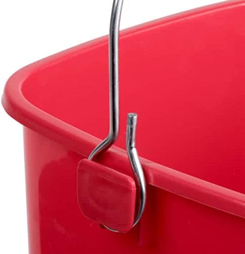 Small Red Sanitizing Bucket - 3 Quart Cleaning Pail - Set of 3 Square Containers, Plastic