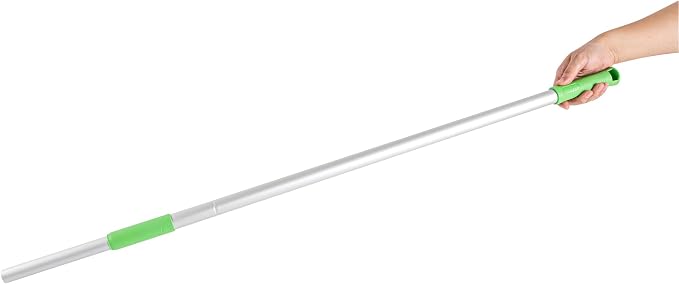 Restaurantware Telescopic Mop Handle - 60-Inch Aluminum Adjustable Heavy-Duty Cleaning Tool With Ergonomic Grip - Green