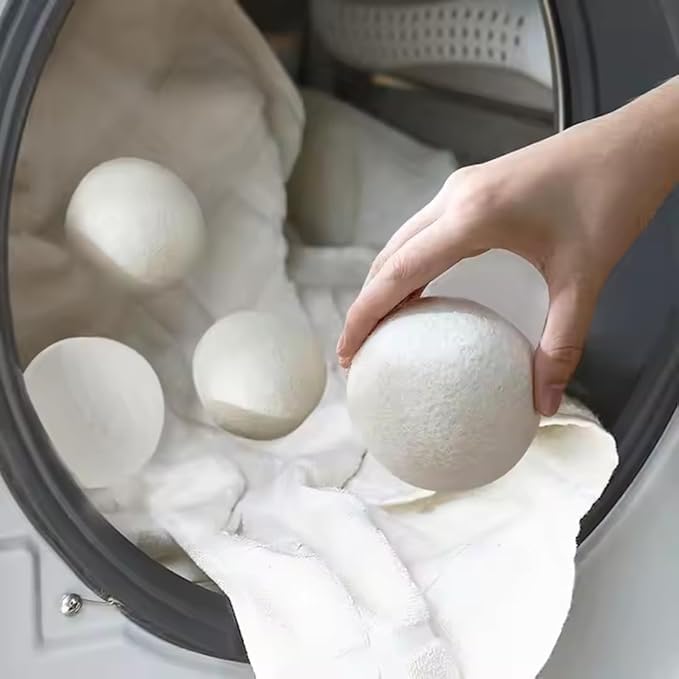 Haven Wool Dryer Balls with Essential Oils – 6-Pack Natural Reusable Laundry Balls with Lavender & Ocean Scents – Eco-Friendly Fabric Softener Alternative, Reduces Wrinkles & Drying Time