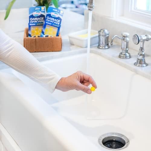 Glisten Disposer Care Freshener, Odor Eliminator, Quick & Easy-to-Use Garbage Disposal Freshener, Lemon Scent, 10 Use (Pack of 3)