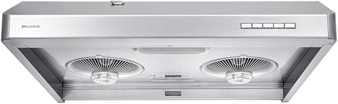 Pacific Auto Clean Under Cabinet Ducted Range Hood 42" - 900 CFM Powerful 6-Speed Kitchen Vent Hood - Electric Stainless Steel - LED Lights, Auto Steam Cleaning, Removable Grease Tray AC3342BS