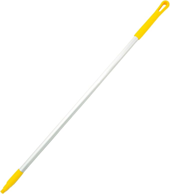 SPARTA Adjustable Aluminum Broomstick, 48” Mop and Broom Handle Replacement with Color-Coded System for Environments with Harsh Cleaning Agents, Aluminum, 48 Inches, Yellow