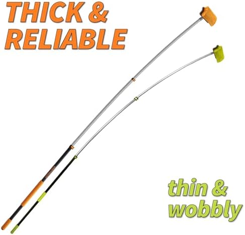 36 Foot High Ceiling Duster and Brush Kit with 7-30 ft Extension Pole // Telescoping Duster, Window Squeegee and Cobweb Duster with Exension Pole // Interior and Exterior House Cleaning Brushes