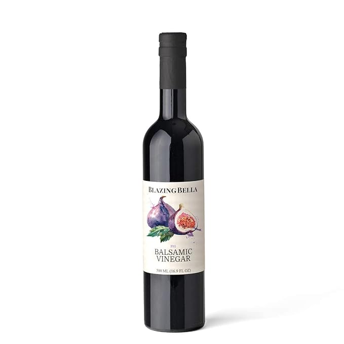 Blazing Bella Fig Balsamic Vinegar – Thick, Smooth & Naturally Sweet with Fig – Premium Italian Balsamic for Salads, Cheese & Finishing Dishes – 16.9 fl oz (500ml)