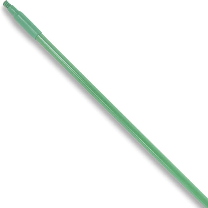 SPARTA Fiberglass Broomstick Replacement Broom Handle with Acme Threaded Tip for Industrial Cleaning Tools, Fiberglass, 60 Inches, Green, (Pack of 12)