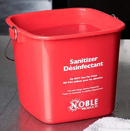 Small Red Sanitizing Bucket - 3 Quart Cleaning Pail - Set of 3 Square Containers, Plastic