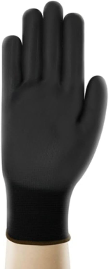 Ansell EDGE 48-126 Abrasion-Resistant Polyester Nitrile Industrial Gloves w/Knitted Liner for Auto, Machinery - Black